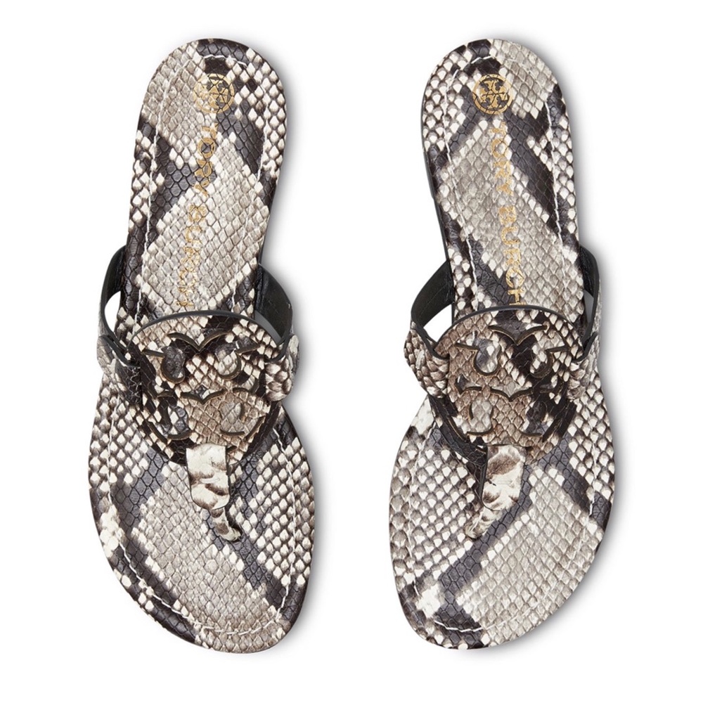 Tory Burch Miller Snake Leather Sandals 6